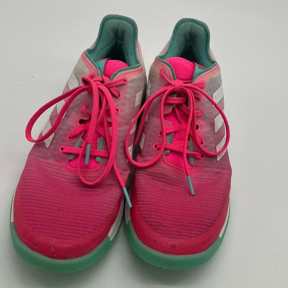 Adidas Crazyflight Volleyball Shoes Womens 9.5 Pink Teal Gradient Court Sneakers